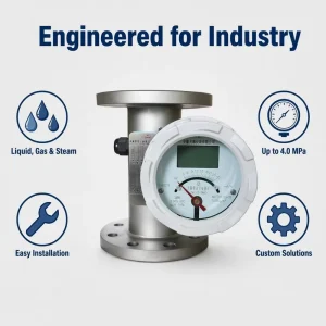 Stainless Steel Flange Connection Metal Tube Rotameter Rotor Flow Meter 4 20mA Digital Variable Area Liquid Gas