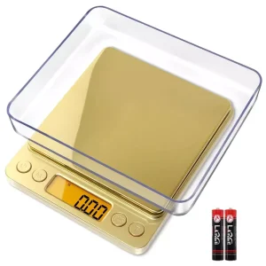 Stainless Steel Kitchen Digital Scale 500g 1kg 2kg 3kg Electronic Food Weight Scale Weighing Platform 0.01g 0.1g Accuracy