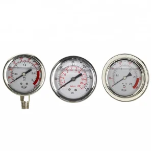 Stainless Steel Liquid Water Filled High Pressure Gauge Meter 10Bar