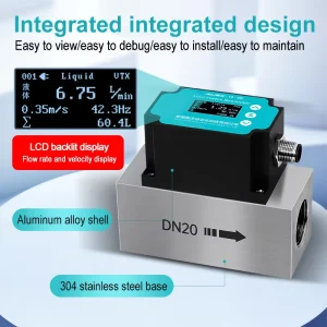 Stainless Steel Micro Flow Sensor Vortex Flow Meter for Liquid Water Oil Flow Measurement 4-20mA Analog Transfer