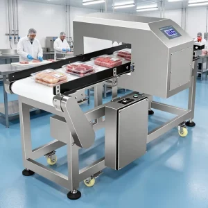 Stainless Steel SS304 Food Metal Detector with Conveyor Belt System for Dairy Beverage Factory
