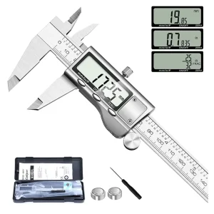 Stainless Steel Vernier Caliper Digital Micrometer with Large LCD Screen Auto-Off Feature Inch/Metric Conversion Measuring Tool