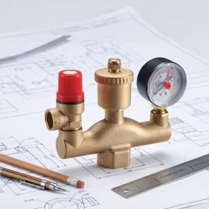 Standard Boiler Safety Valve Set Brass Safety Valve With Manometer