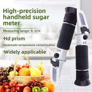 Sugar Meter Fruit Sugar Tester Salt Refractometer High Precision Sweetness Tester Handheld Sugar Concentration Measuring