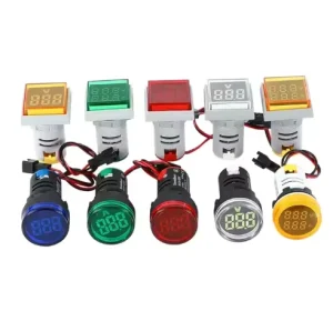 Suowei LED Mini Voltage Meter Power Indicator Light Signal Light Digital Display 220V Circular Current Meter Hertz Meter
