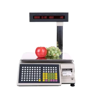 Supermarket Digital Pricing Label Printing Scale with LCD Display 10g Accuracy OEM Customizable Weight Counting Barcode Labeling