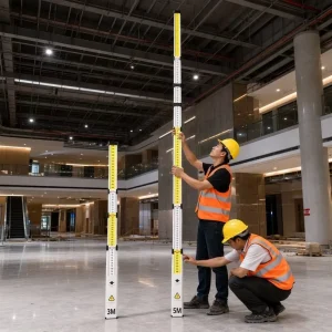 Survey Instrument Parts 3rd Generation 3m 5m Inner High Leveling Staff with Millimeter Scale for Construction Survey Work