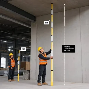 Surveying Instrument Accessories 1st Generation 3m & 5m High Precision Leveling Staff for Construction Survey Measurement Work