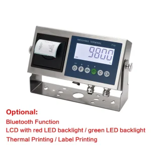 T10 Weighing Indicator Built in Thermal Printer Stainless Steel IP66 Waterproof LCD Display Bench Floor Scale OEM ODM