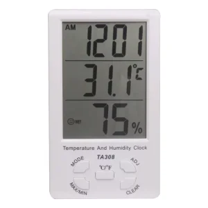 TA308 LCD Display Small White Hygrometer Thermometer ABS Electronic Measuring Instrument