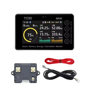 TC30 Digital 12V Battery Monitor 50A Capacity Indicator Tester Meter for Acid Lead Lithium Smart Shunt Battery Tester