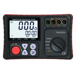 TM4105A Digital Grounding Resistance Meter Portable Mini 0 to 2000 Ohm Earth Ground Resistance Tester