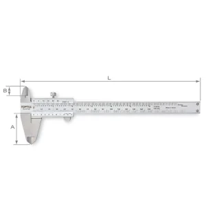 TOPTUL IACA0150 Stainless Steel Vernier Caliper Hardened Tempered Accuracy 0.02mm 1 50mm Metric Imperial Graduations Easy Read