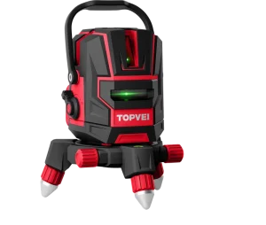 TOPVEI HV 02 5 Lines Lasers Green Beam 360 Laser Level With Remote Controller Horizontal Vertical Cross Line