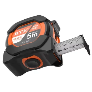 TPR Coated Steel Tape Measure Custom Double Brakes Waterproof Wear Resistant Metric High-Visibility Blade Automatic Return