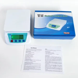 TS200 Battery Operated Kitchen Scale Small Platform High Precision Electronic Weight Scale for Baking Food ABS Stainless Steel
