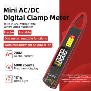 TTLTES BSIDE UX2 Digital Clamp Meter 23mm Jaw 6000 Count LCD Display AC DC Current Tester