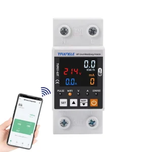 TUYA App WiFi Smart Circuit Earth Leakage Protector Relay Device Switch Breaker 63A Single Phase for Energy Power kWh Meter