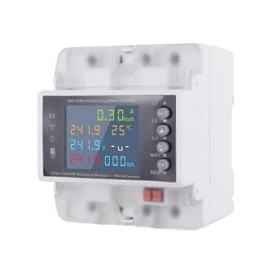 TUYA WIFI Three Phase Electricity Meter Over Under Voltage Protection Phase Sequence Current Bidirectional Energy Monitoring