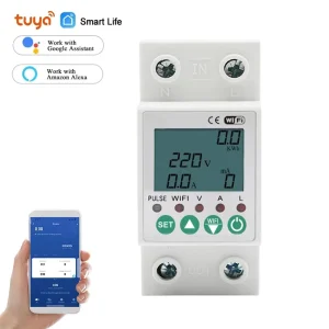 TUYA WiFi Smart Energy Meter With Timer Switch Alexa Wifi Earth Leakage Circuit Breaker Over Under Voltage Protector