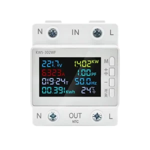 TUYA WiFi Smart Single Phase Power Meter Voltage Protection Relay Switch Circuit Breaker Energy kWh Temperature Meter Smart Life