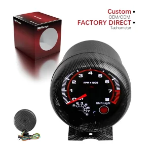 Tachometer Gauge 95mm 0-8000RPM Universal Carbon Pattern for Car Instrument Panel Direct Factory Supply
