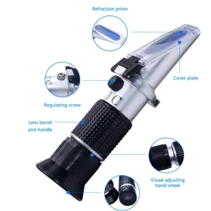 Test Instrument Concentration Meter Handheld Refractometer Brix Honey Meter Sweetness 58-90