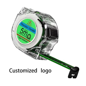 Thickened Film Coated Durable Measuring Tool Tape Single Sided Brake Fluorescent Automatic Tape Measure