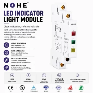 Three Colors Red Green Yellow Din Rail Mount LED Modular Indicating Light 230 Volt Led Indicator Lights