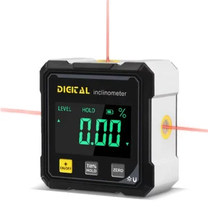 Three Laser Lines Digital Electronic Level Magnetic Inclinometer Precision Angle Measuring Instrument for Woodworking Box