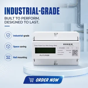 Three Phase Four Wire 7 Pole CE DIN Rail Energy Meter with RS485 Communication LCD Screen for Industrial and Commercial Buildings