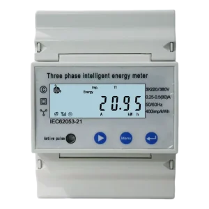 Three Phase Four Wire DIN Rail Energy Meter 5-80A Class 0.5 with Standard RS485 WiFi Optional