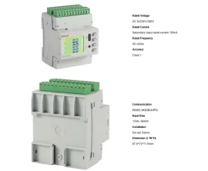 Three Phase Multi channel Digital AC Energy Meter DTSD1352 4S CE Certified RS485 Communication 600A Max Photovoltaic