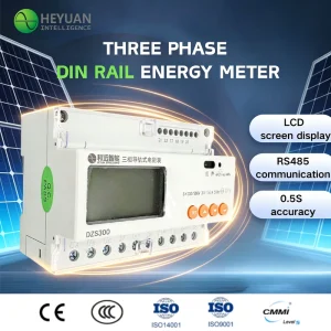 Three Phase Smart LCD Display DIN Rail Mounted Electricity Consumption Display Voltage Measurement Energy Meter Modbus RTU DL645