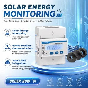 Three Phase Smart Power Meter for Solar PV Energy Storage Industrial EMS RS485 Modbus Energy Monitoring Solution CE Certified