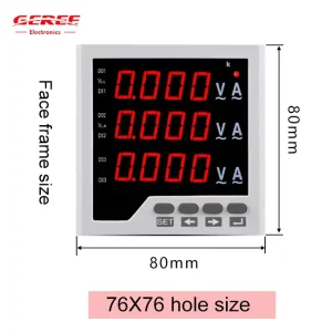 Three Phase Voltage Meters AC0~450V Digital Meter 5A Panel Meters RS485 MINI Voltage Indicator with Power AMP