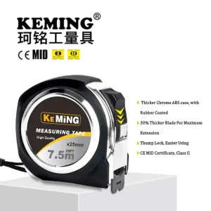 Traditional Retractable Steel Tape Measure Metric Meter System Plastic Ruler for Contractors Measuring Distance