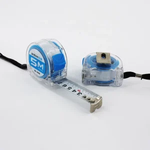 Transparent Blue Steel Tape Measure Custom Logo Imperial & Metric Measurement System ABS & Plastic Material