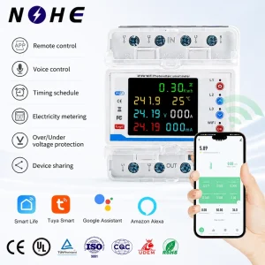 Tuya 100A Din Rail Smart Energy Meter WiFi Professional 4P WiFi Circuit Breaker 100A Smart Energy Monitor