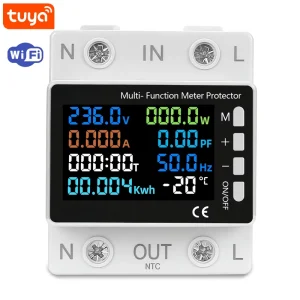 Tuya Single Phase WiFi Smart Energy Meter APP Remote Control Auto Power Cut-off Protections CE Certified Class1 Accuracy