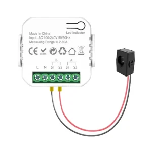 Tuya Smart Life WiFi Electric Meter 1/2 Channel 80A 100-240V AC Mini Solar Power Generation Monitor Single Phase APP Display