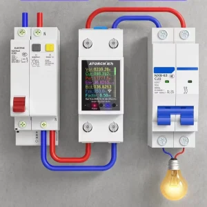 Tuya WIFI Single Phase 100A Energy Meter Din Rail Smart Switch AC 220V 110V Digital Amp KWh Watt