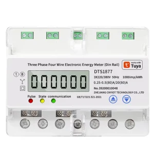 Tuya WIFI Smart Electronic Energy Meter DTS1877(7P) Guide Rail Three Phase KWH Meter