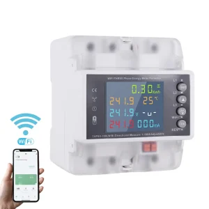Tuya WiFi 3P+N Energy Meter Voltage Overcurrent Protection Timer kwh Bidirectional Monitoring Overvoltage Undervoltage