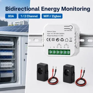 Tuya WiFi Bidirectional Smart Din Rail Energy Meter for Commercial Distribution CE