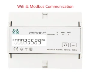 Tuya WiFi Din Rail Three Phase CT Connect Type LCD Display Multi-tariff Function Class 1.0 Accuracy 6A Max Current Energy Meter