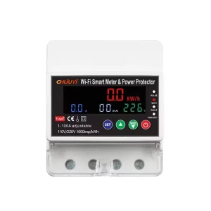 Tuya WiFi Smart Single Phase Power Meter 110 240V with Over Current & Over Voltage Protection Level 1 Accuracy for Home Use