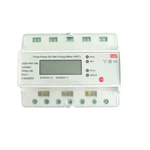 Tuya Wifi Wireless Smart Iot Electric Din Rail 3 Three Phase Energy Watt Power Consumption Meter 80A kwh with Lcd Screen
