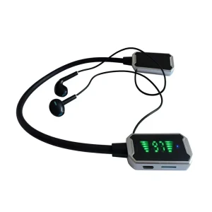 Type-C Digital Display Battery Wireless Stereo Bass Sound Magnetic JL Neckband Earbuds IPX4 Waterproof Sports Running TF Card