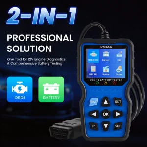 UDIAG CR810 2 in 1 OBD2 Scanner Battery Tester for 12V 24V Cars Trucks Full OBDII Code Reader Electrical System Diagnostic Tool